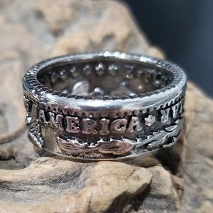 Faux Coin Ring United States America E Pluribus Unum  1921 Half Dollar Unisex